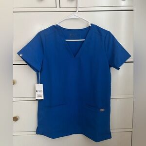 NEW Figs Casma Scrub Top Royal Blue